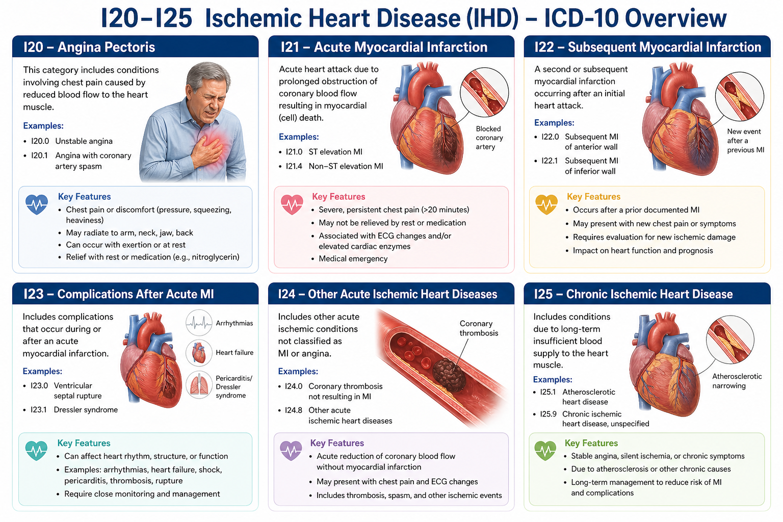 Complete Guide to Ischemic Heart Disease ICD-10 Codes (I20–I25)
