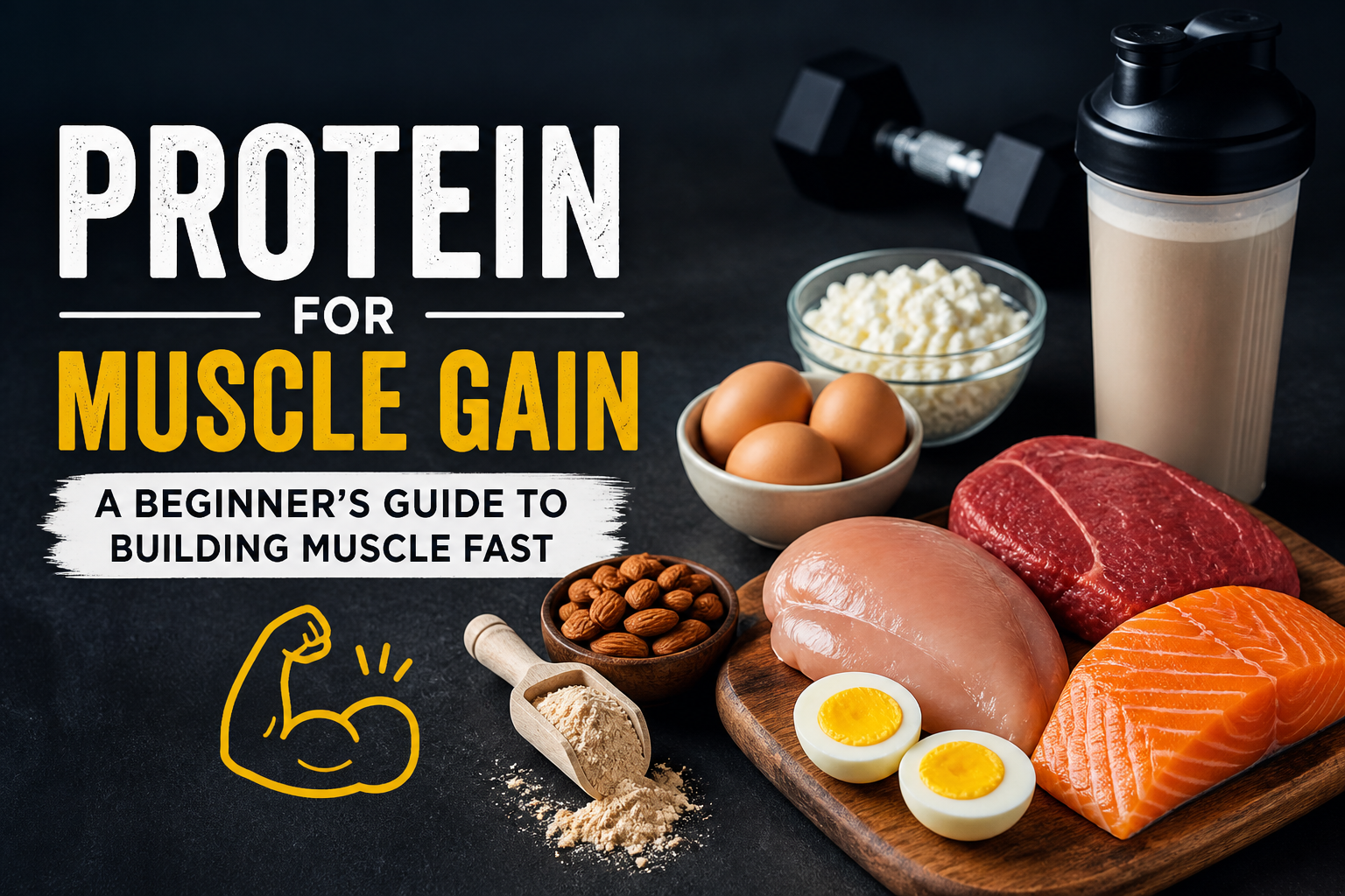 Protein for Muscle Gain: A Beginner's Guide to Building Muscle Fast