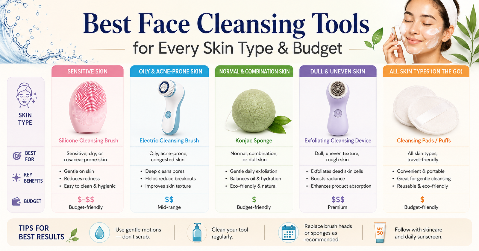 Best Face Cleansing Tools for Every Skin Type & Budget