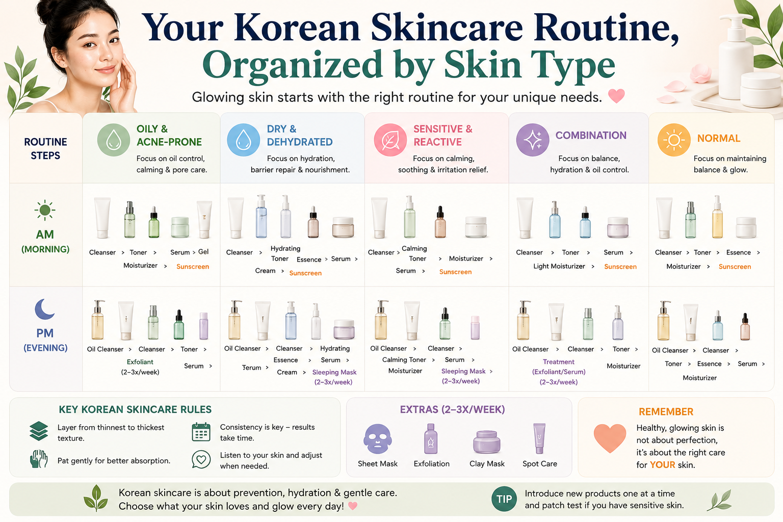 Your Korean Skincare Routine, Organized by Skin Type