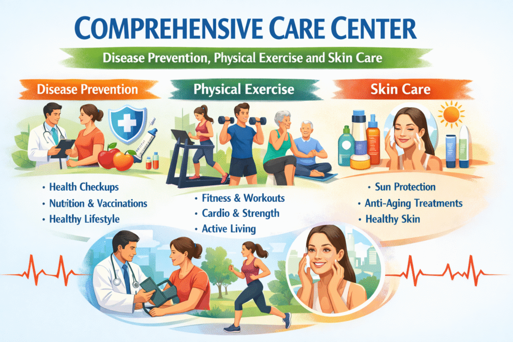 Comprehensive Care Center: Disease Prevention, Physical Exercise and Skin Care disease prevention, physical exercise and skin care